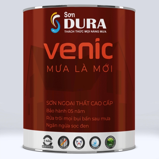  Venic mưa là mới - Sơn ngoại thất cao cấp chống bám bụi 5L