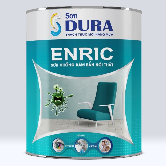 Enric Chống Bám Bẩn, Chống ẩm, Bền màu, Chống nấm mốc & rong rêu, Màng sơn bóng ngọc trai 5L