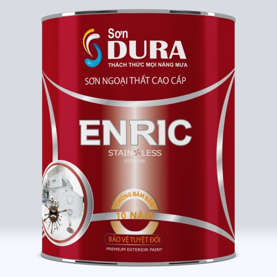  Enric Sơn ngoại thất cao cấp Chống Bám Bẩn, Siêu Bóng, Chống Sọc Đen, Chống bám bụi, Bền màu 5L