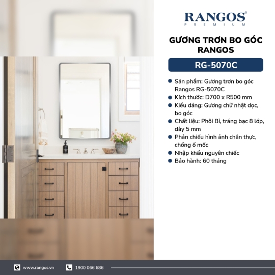GƯƠNG TRƠN BO GÓC RANGOS RG-5070C