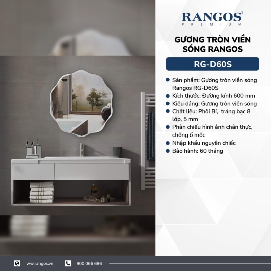 GƯƠNG TRÒN VIỀN SÓNG RANGOS RG-D60S