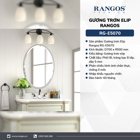 GƯƠNG TRƠN ELIP RANGOS RG-E5070