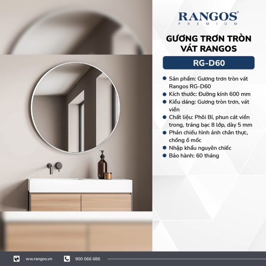 GƯƠNG TRƠN TRÒN VÁT RANGOS RG-D60